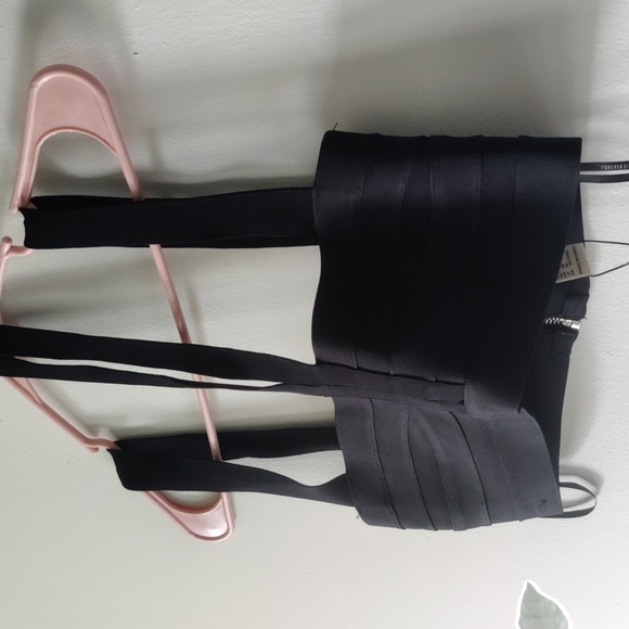 NWT HARVE LEGER and F21 Black Bandage Tube/Crop Top - Picture 4 of 6